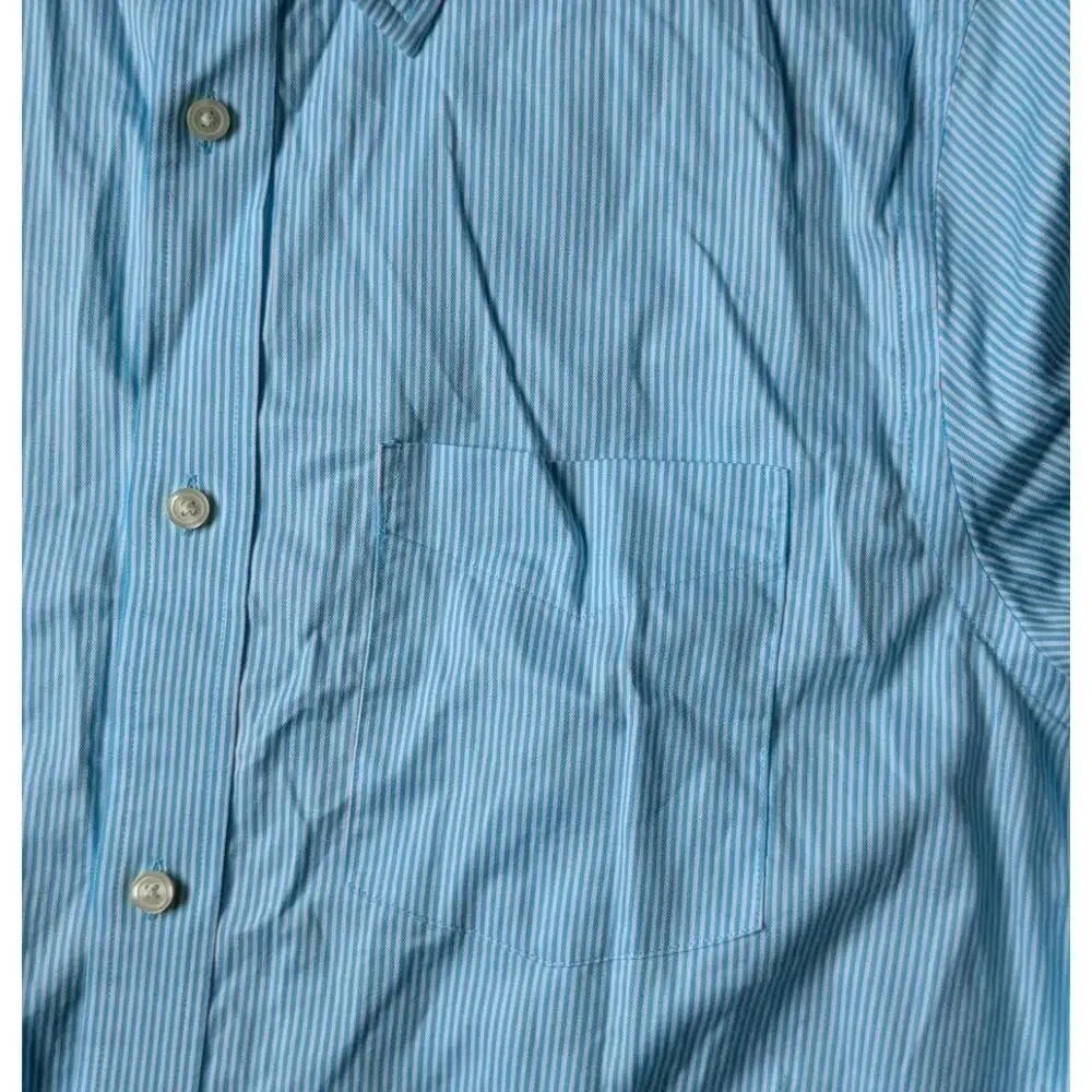 Banana Republic Shirt Mens XL Blue Stripe Slim Fit Non Iron‎ Dress Button Down